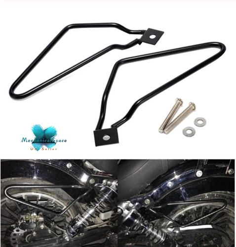 Bolso de montar universal negro para motocicleta soporte barra de soporte para Harley - Imagen 10 de 13