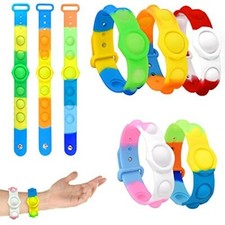 12PCS Push Pop Fidget Toy Fidget Bracelet, Durable and Adjustable, Multicolor