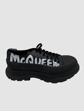  950 Alexander McQueen Men's Black Leather Lace-Up Sneakers Shoes Size 44-46
