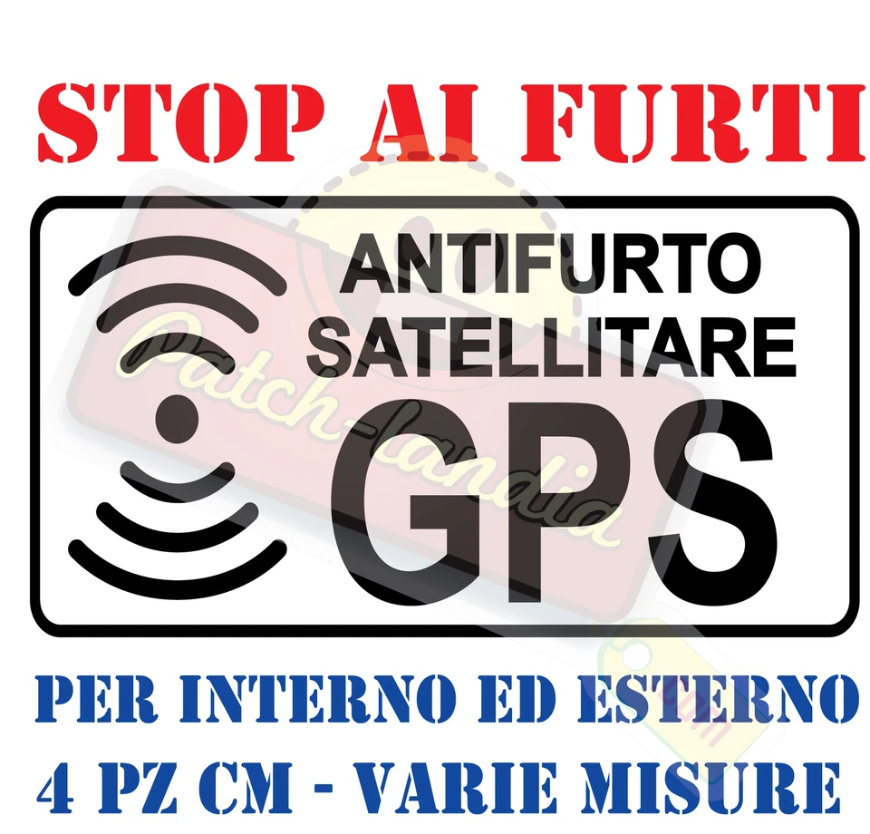 ADESIVO STICKERS DECAL ALLARME SATELLITARE GPS ANTIFURTO MOTO AUTO SCOOTER