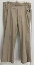 Counterparts Women's Casual Pants Size L Light Beige Front Pockets Rayon 111