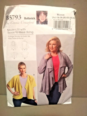 Butterick Pattern B5793 Womens Plus Size XXL-6X Shawl Kimono Jacket ...