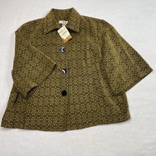 Coldwater Creek Blazer sz PS Brown Gold Geometric New Money Luxury NEW
