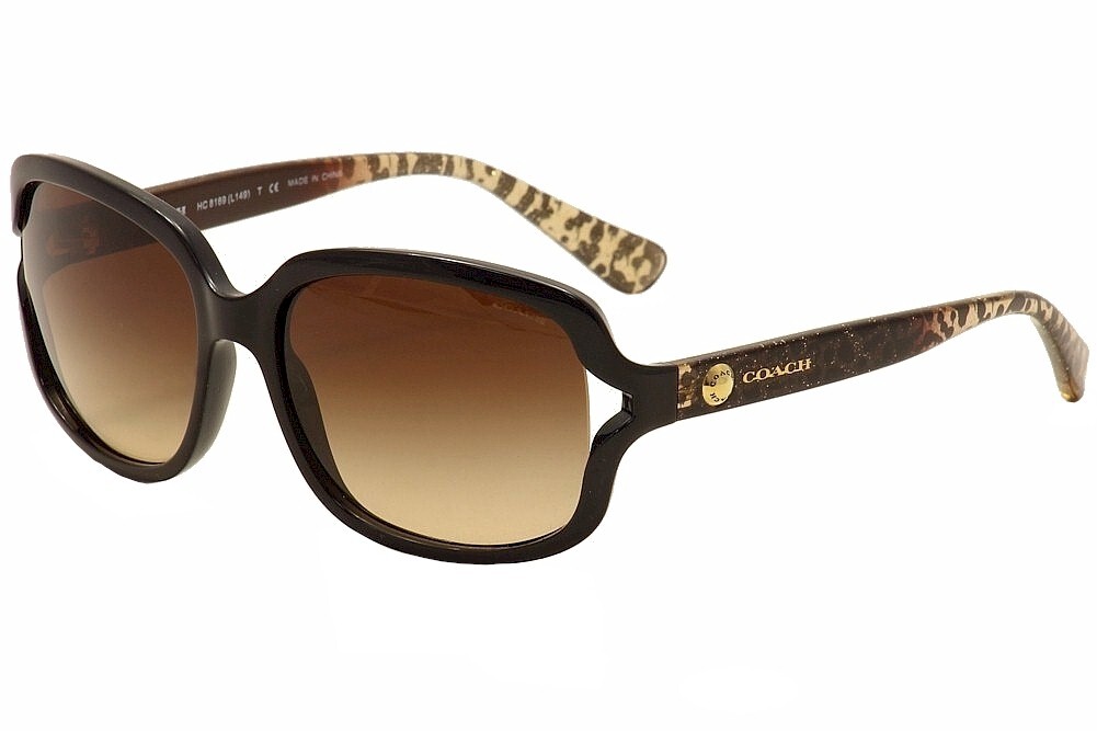 Солнцезащитные очки Coach Womens HC8169 HC/8169 535313 Черный/Дикий зверь/Золото, 57 мм