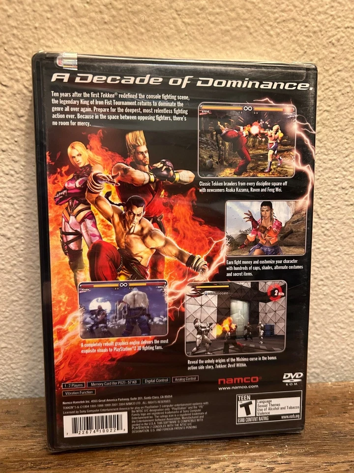 Tekken 5 (Sony PlayStation 2, 2005) Nuevo Precintado Copia Pliegue en Y Foto 2 de 4