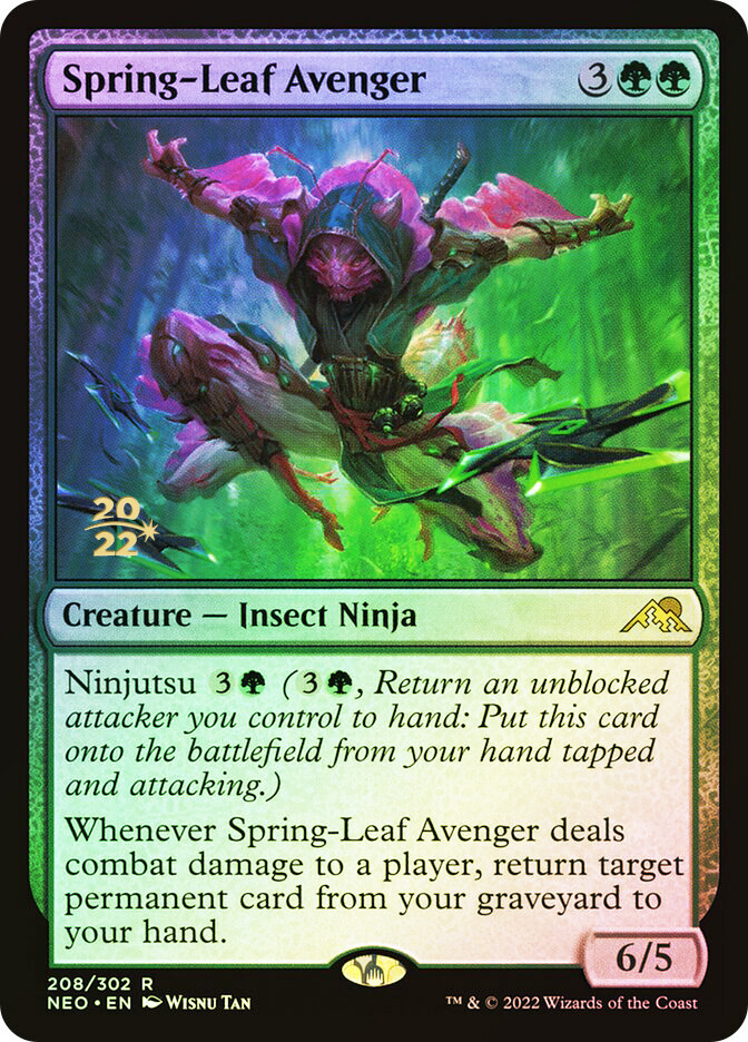 MTG  FOIL Spring-Leaf Avenger (Prerelease) (Kamigawa: Neon Dynasty)  - Promo