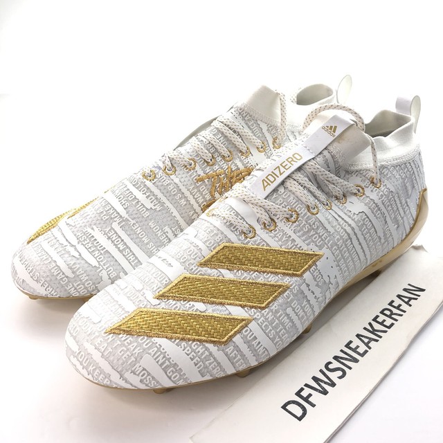 NEW Adidas Size 13.5 Adizero 8.0 Football Cleats White/Gold G27956 | eBay