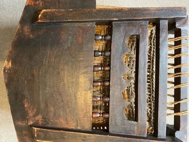 Rarely Found Unique hand Carved Arabic Style Wooden Low Folding Chairs. 2 + 1 - Image 4 of 4