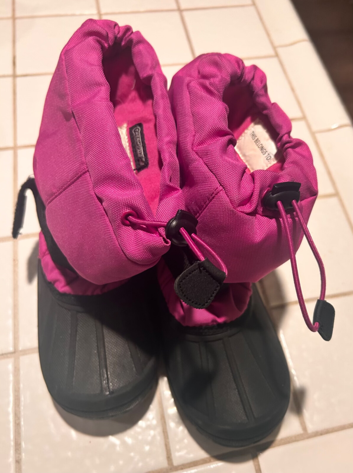 Snow Boots Girls  Size 2 Pink Black Cold Gear  Thermolite-image
