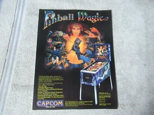 original 11- 8 '' CAPOCM PINBALL MAGIC  ARCADE GAME FLYER