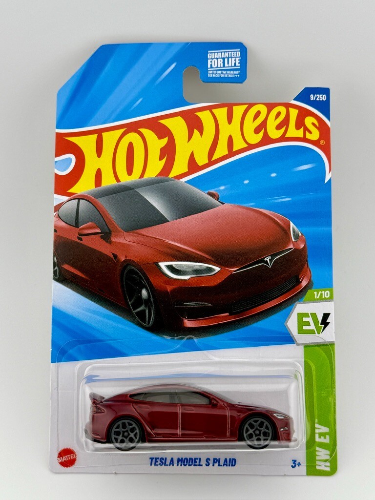 Hot Wheels 2025 Tesla Model S Plaid Red 9/250 - HW EV 1/10 - New