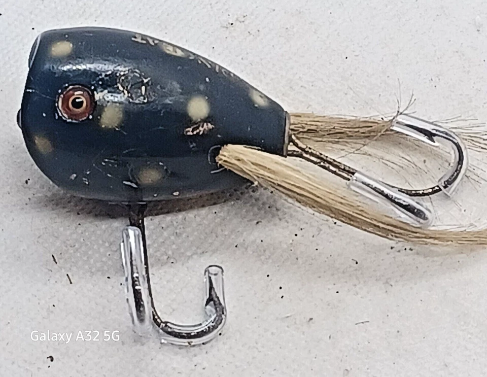 Creek Chub Dingbat Surface Western Auto Skunk Color CCBC Topwater Black White - Image 2 of 4