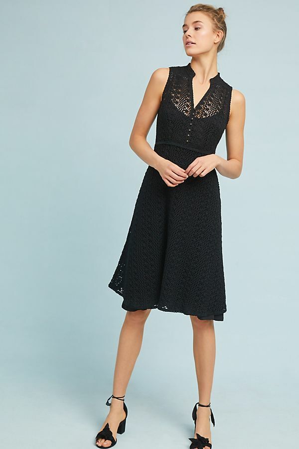 black crochet lace midi dress Black Crochet Lace Dress Handmade Womens Midi Fitted Dress, Elegant Evening or Casual Outfit, Size XS-S