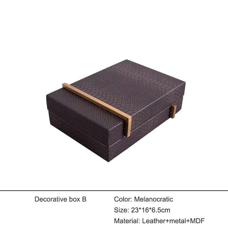 Medium Snake print faux leather jewelry box with attached lid - 1 pc