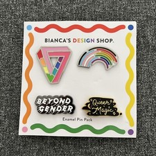 Gay Pride Apparel Rainbow LGBT Queer Beyond Gender Trans Pin Set of 4 NEW