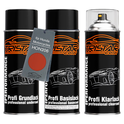Motorradlack Spraydosen Set für Honda Motorcycles HON206 Candy Blaze Orange