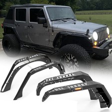 4pcs Front Rear Fender Flares Textured Steel Kit For 2007-2018 Jeep Wrangler Jk