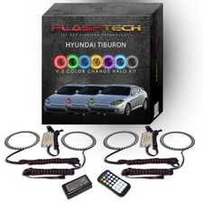 Rgb Angel Eye Led Halo Kit With Rf Remote For 07-08 Hyundai Tiburon Headlights Rgb Angel Eye Led Halo Kit With Rf Remote For 07-08 Hyundai Tiburon Headlights