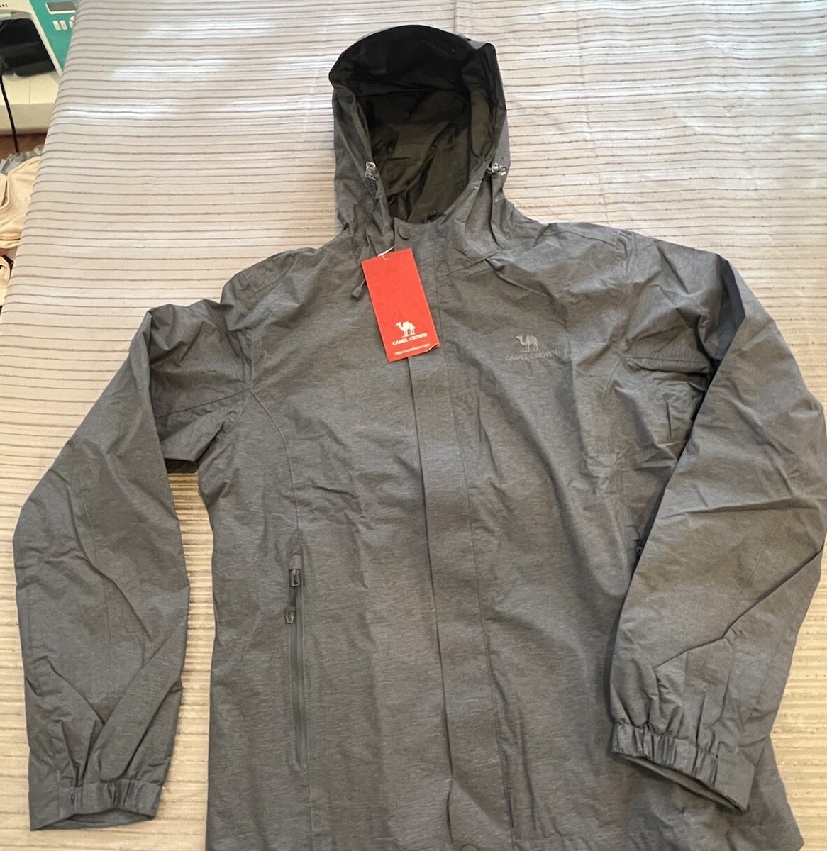 Camel Crown Rain Jacket Single Layer Gray Size Small