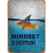 Mindset is Everything Metal Signs Motivational Poster Wall Art Home Decor Magnet