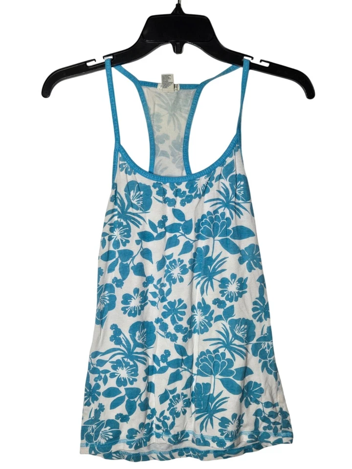 Camiseta sin mangas Maurices azul Babydoll cuello redondo y espalda deportiva floral talla M Y2K años 2000 Foto 3 de 4