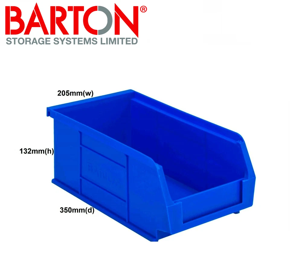Blue Plastic Part Lin Bins - S - XL Component Storage Boxes Picking Bin Workshop - Image 2 of 4