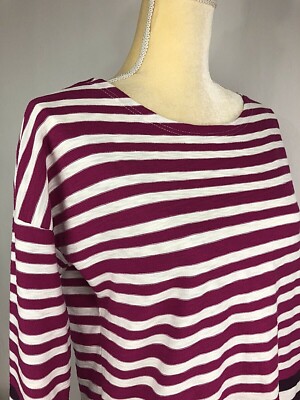 Sweat à capuche rayé Aeropostale, bouton, Henley, prune et blanc Taille