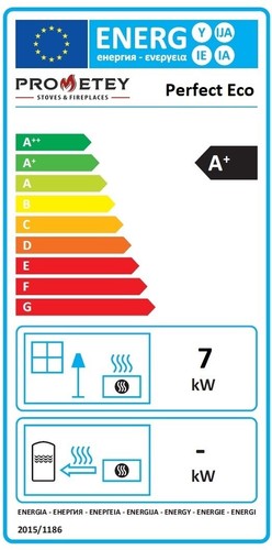 Estufa de leña PROMETEY Perfect Eco 7 kW placa de hierro fundido cocina estufa - Imagen 5 de 6