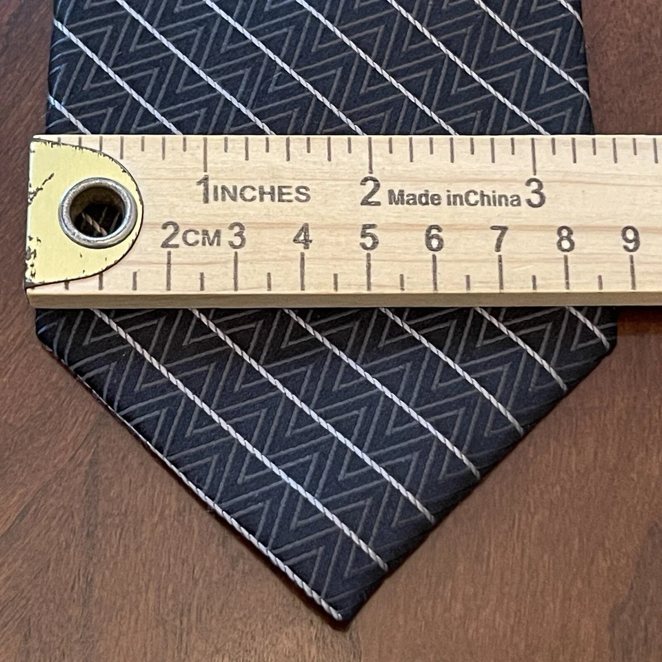 Corbata de cuello Enterprise Haggar negra hecha a mano 100 % seda para hombre hecha en China Foto 4 de 4