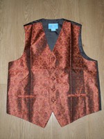 Epoint Egc1b05c-l Men's Vest Waistcoat Orange Paisley Microfiber Size L Chest46 Epoint Egc1b05c-l Men's Vest Waistcoat Orange Paisley Microfiber Size L Chest46