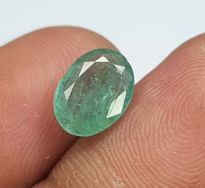 9.5X7Natural Emerald Oval Cut 1.80 cts Super Clean Transparent Emerald-Loose Gem