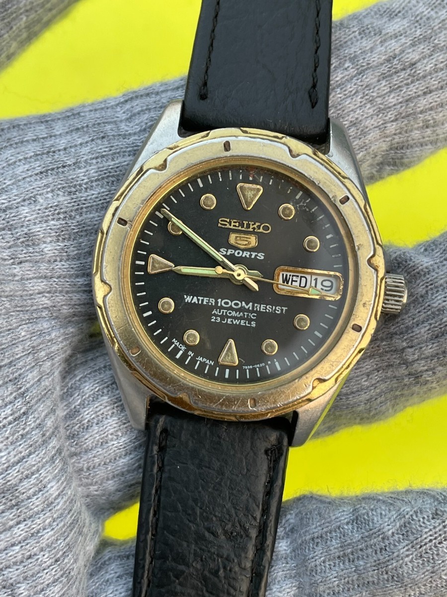 Vintage Seiko 5 Sports Automatic 7S36-0190 Men's Watch | eBay
