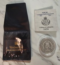 1 OZ SILVER 1993 NIUE 20 DOLLARS QUEEN ELIZABETH II 40TH ANNIVERSARY PROOF UNC 42.27 per troy oz