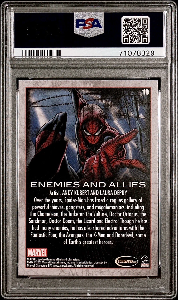 2009 Spider-Man Archives Foil #10 Enemies And Allies PSA 10 💎 🔥RARE🔥 - Image 2 of 2