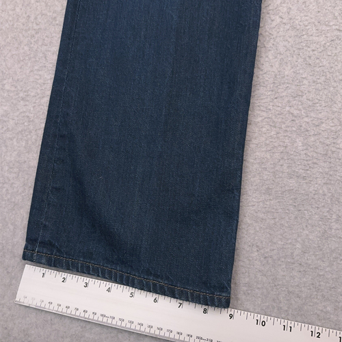 Pantalones de mezclilla para hombre GAP 1969 36x28 rectos álamo lavado oscuro desteñido 100 % algodón - Imagen 9 de 10