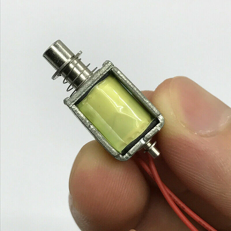DC 12V Push Pull Through Type Spring Magnet Mini Electric Solenoid Electromagnet - Image 3 of 4