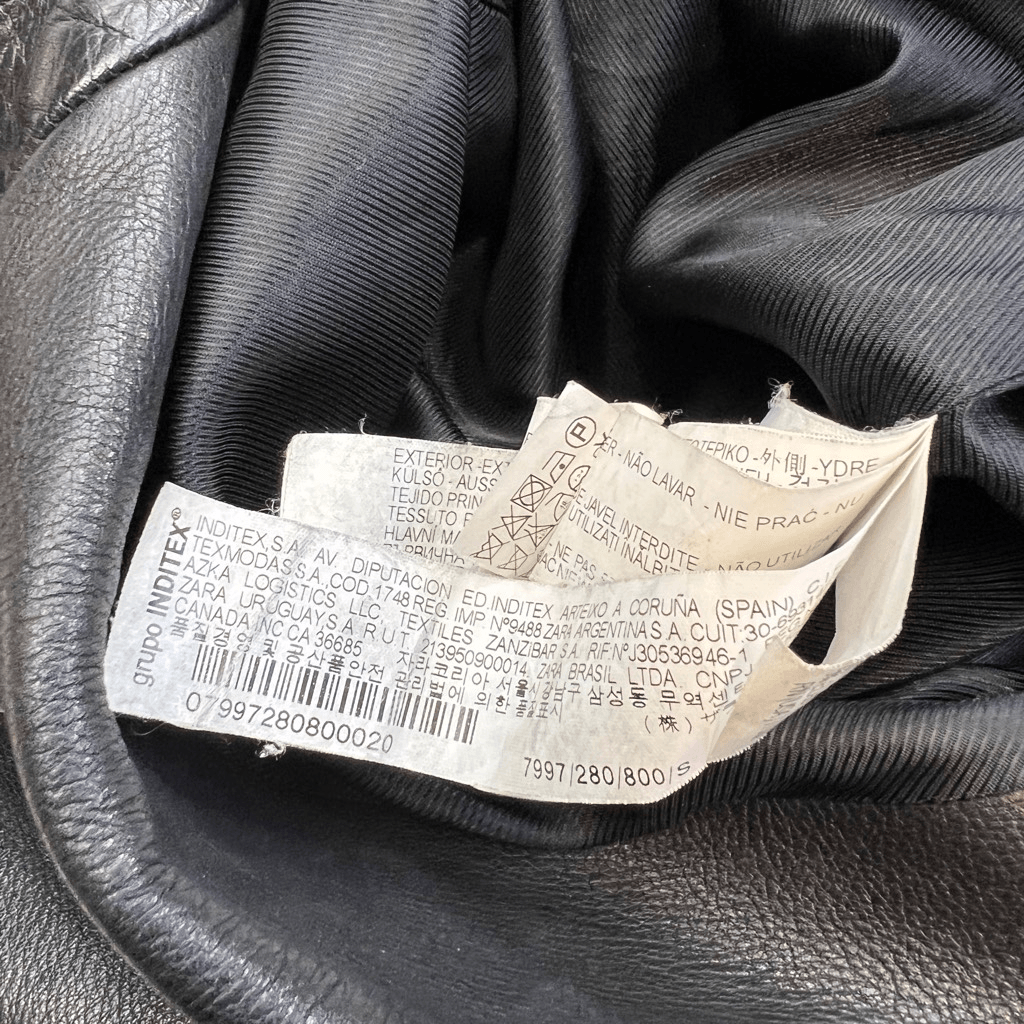 トップス n Zara coat Women's Black Lambskin Leather Biker Coat Jacket Size