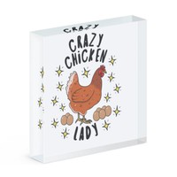 VerrüCkte Huhn Damen Stars Acryl Foto Block Rahmen Lustig Tiere