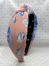 Lele Sadoughi Floral Knotted Headband Pink Orchid Blue