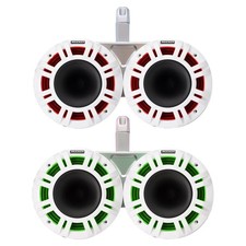 Kicker KMXL 6.5" Dual Horn-Load Marine Tower Speaker Bundle w/ RGB LEDs, White