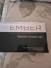 Saneux Ember Electric Round Towel Rail Brushed Brass 60cm