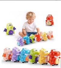 Covriina Pull-Back Dinosaur Cars 6-Pack Counting Ages 3-5