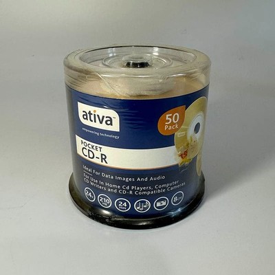 Ativa Pocket CD-R 50 Pack 8cm Mini Discs 210MB 24 Min 24x Sealed NOS