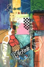 Original Acrylic painting on rolled canvas signed. Unframed. Size: 25” X 38”