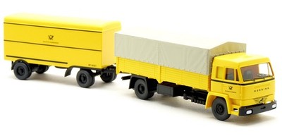Wiking PMS  82-19 Büssing BS 16 L Hängerzug LKW Deutsche Bundes Post DBP 1:87 H0