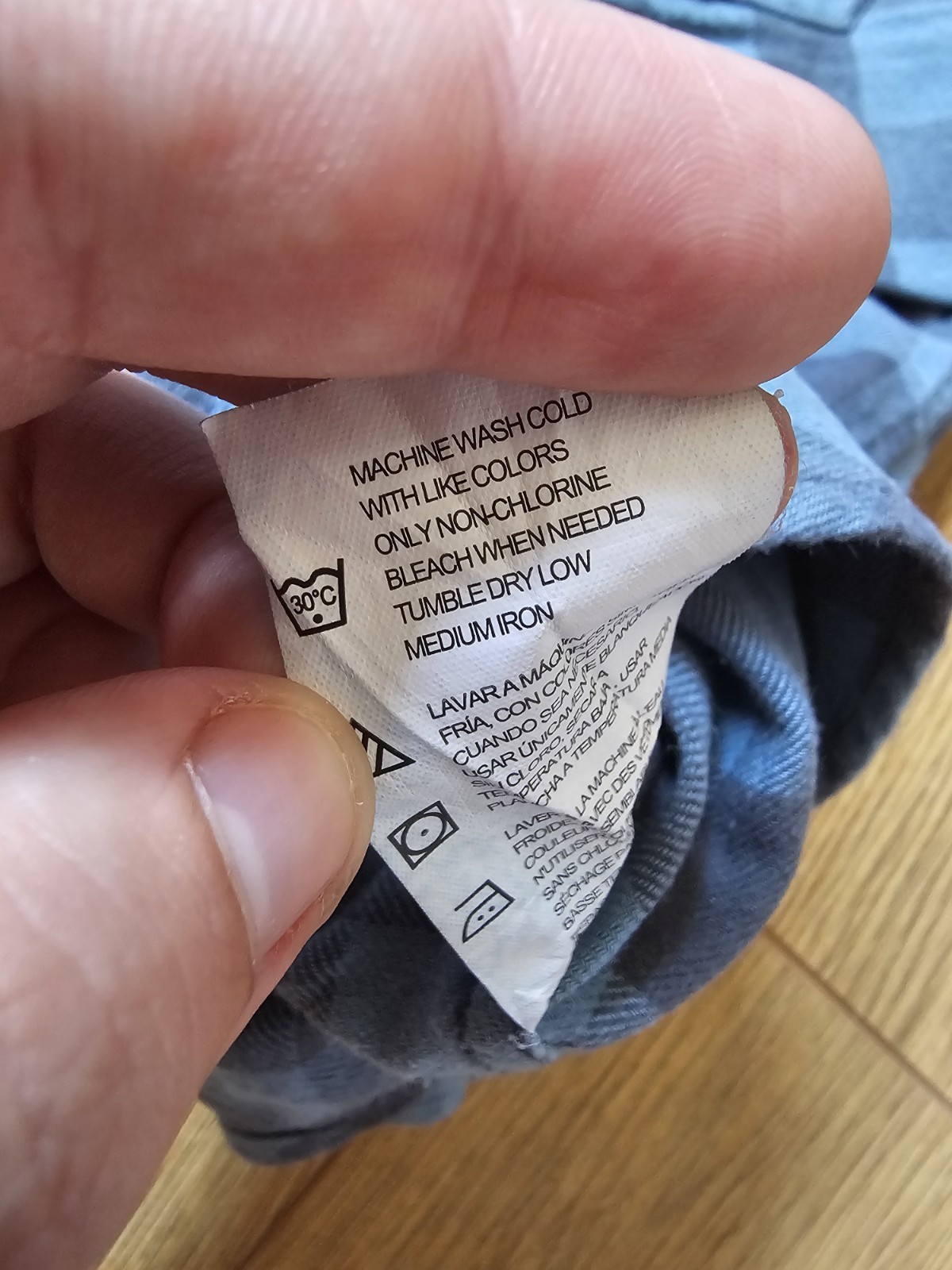 Dickies Blue & Grey Check Flannel Shirt Men’s Size Medium Relaxed Fit image 6