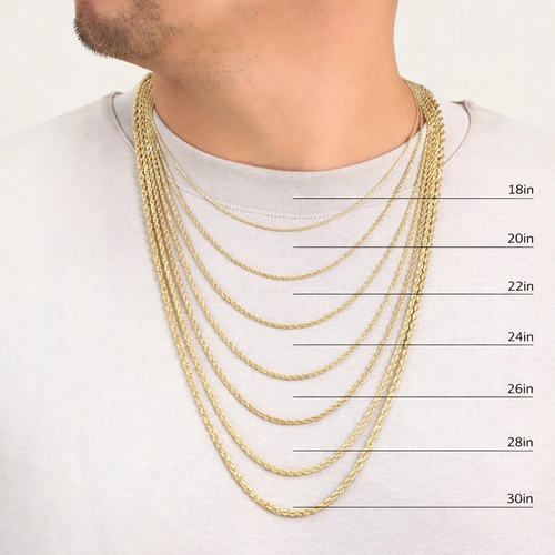Real 10k Gold Rope Chain 2mm Diamond Cut 16 18 20 22 24 26 28 Inch Men ...