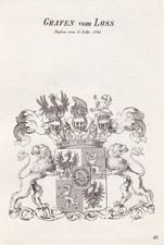 1830 Loß Loss Wappen coat of arms Kupferstich engraving Heraldik heraldry