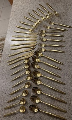 Olivia & Oliver Set gold plated silverware Premium 18/10 Madison 39 Pieces