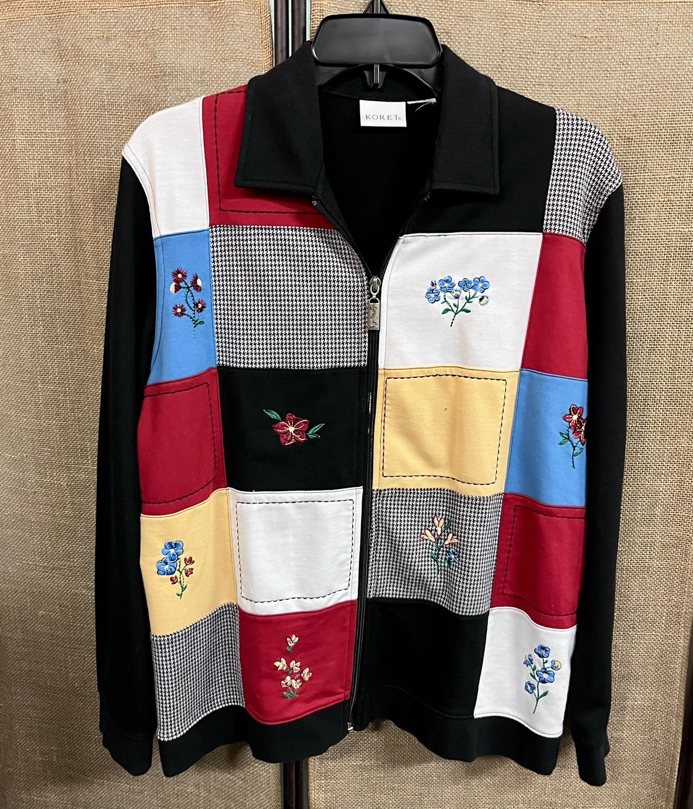 Vintage Koret Patchwork Jacket With Colorful Embr… - image 1